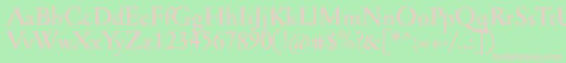 Jannonmed Font – Pink Fonts on Green Background