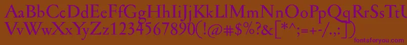 Jannonmed Font – Purple Fonts on Brown Background