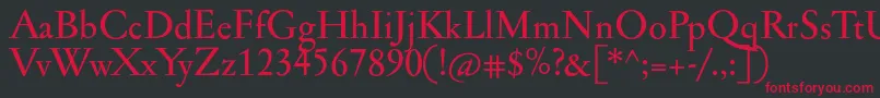 Jannonmed Font – Red Fonts on Black Background