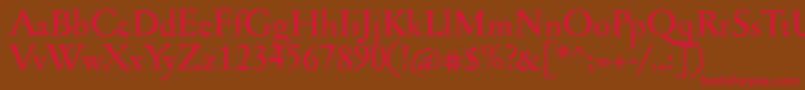 Jannonmed Font – Red Fonts on Brown Background