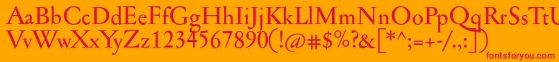 Jannonmed Font – Red Fonts on Orange Background
