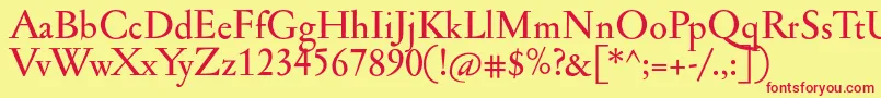 Jannonmed Font – Red Fonts on Yellow Background