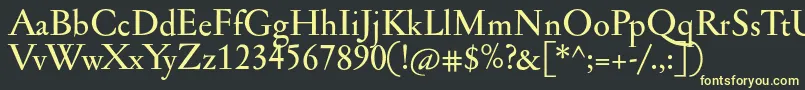 Jannonmed Font – Yellow Fonts on Black Background