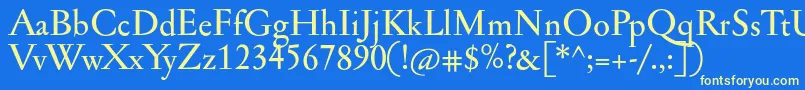 Jannonmed Font – Yellow Fonts on Blue Background