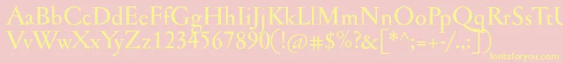 Jannonmed Font – Yellow Fonts on Pink Background