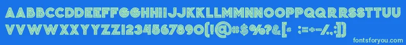 Jordanboldgrunge Font – Green Fonts on Blue Background