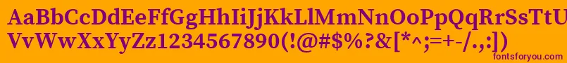SourceserifproBold Font – Purple Fonts on Orange Background