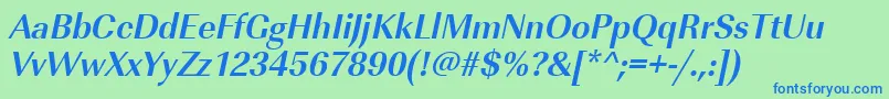 UrwimperialtnarBoldOblique Font – Blue Fonts on Green Background