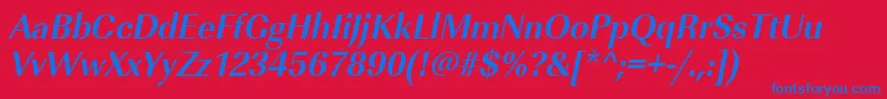 UrwimperialtnarBoldOblique Font – Blue Fonts on Red Background