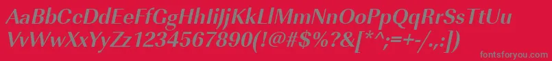 UrwimperialtnarBoldOblique Font – Gray Fonts on Red Background