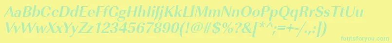 UrwimperialtnarBoldOblique Font – Green Fonts on Yellow Background