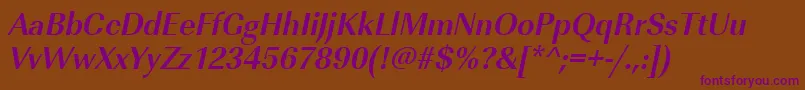UrwimperialtnarBoldOblique Font – Purple Fonts on Brown Background