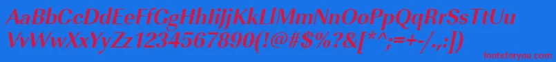 UrwimperialtnarBoldOblique Font – Red Fonts on Blue Background