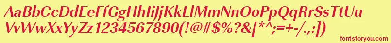 UrwimperialtnarBoldOblique Font – Red Fonts on Yellow Background