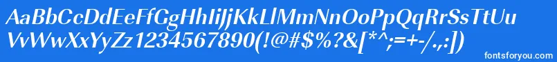 フォントUrwimperialtnarBoldOblique – 青い背景に白い文字