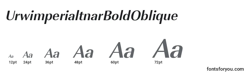 Размеры шрифта UrwimperialtnarBoldOblique