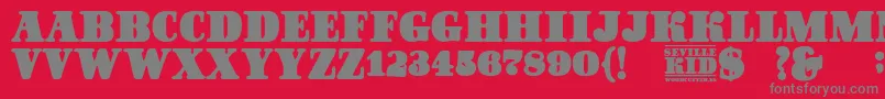 SevilleKid Font – Gray Fonts on Red Background