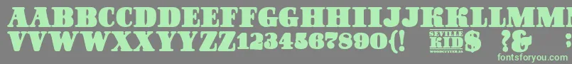 SevilleKid-Schriftart – Grüne Schriften auf grauem Hintergrund