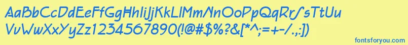 Eaglefeatherformalbolditalic Font – Blue Fonts on Yellow Background