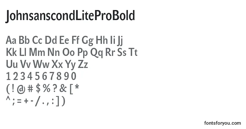 JohnsanscondLiteProBold-fontti – aakkoset, numerot, erikoismerkit