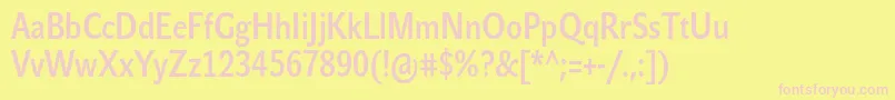 JohnsanscondLiteProBold Font – Pink Fonts on Yellow Background