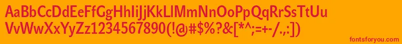 JohnsanscondLiteProBold Font – Red Fonts on Orange Background