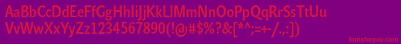JohnsanscondLiteProBold Font – Red Fonts on Purple Background