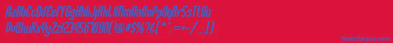 BaccusItalic Font – Blue Fonts on Red Background