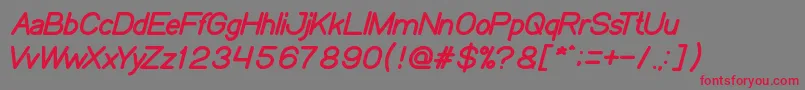 Fonte My Font – fontes vermelhas em um fundo cinza