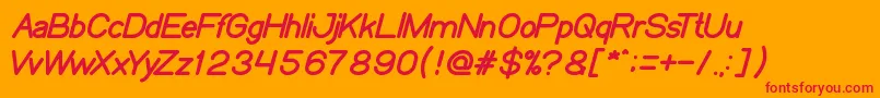 My Font-Schriftart – Rote Schriften auf orangefarbenem Hintergrund