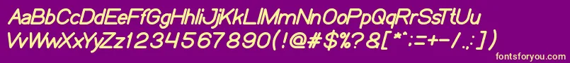 Fonte My Font – fontes amarelas em um fundo roxo