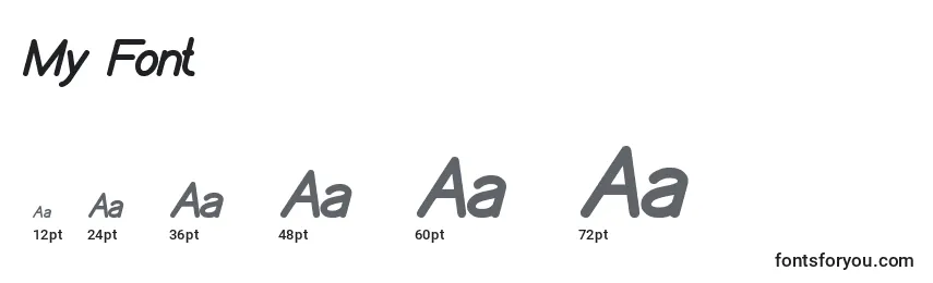 Размеры шрифта My Font