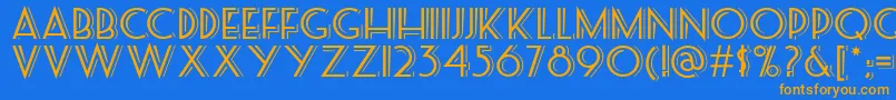 Seaside-Schriftart – Orangefarbene Schriften auf blauem Hintergrund