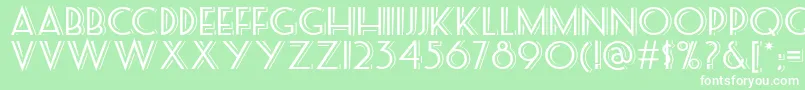 Seaside-Schriftart – Weiße Schriften auf grünem Hintergrund