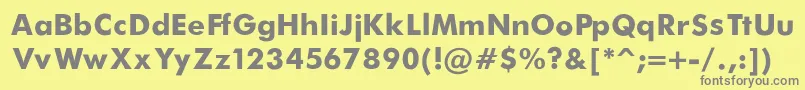 FuturaBold Font – Gray Fonts on Yellow Background