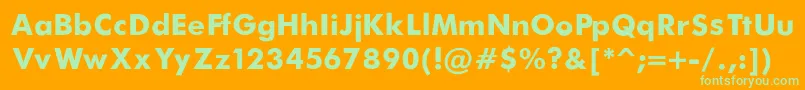 FuturaBold Font – Green Fonts on Orange Background