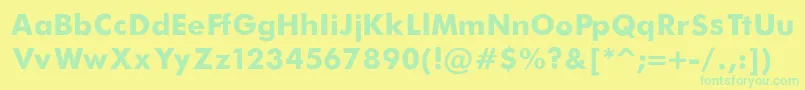 FuturaBold Font – Green Fonts on Yellow Background
