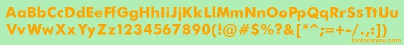 FuturaBold Font – Orange Fonts on Green Background