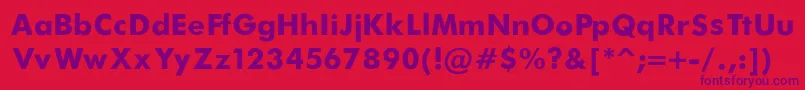 FuturaBold-Schriftart – Violette Schriften auf rotem Hintergrund