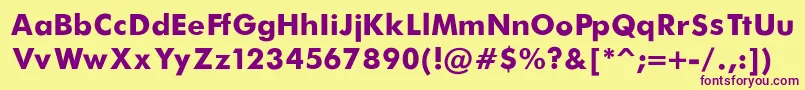 FuturaBold Font – Purple Fonts on Yellow Background