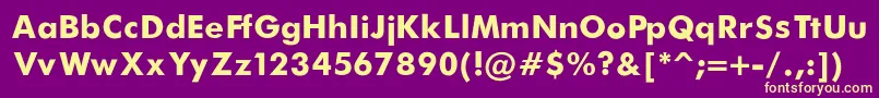 FuturaBold Font – Yellow Fonts on Purple Background