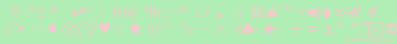 フォントUniversalNewsW.CommercialPi97 – 緑の背景にピンクのフォント