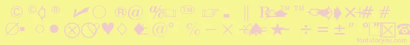 フォントUniversalNewsW.CommercialPi97 – ピンクのフォント、黄色の背景