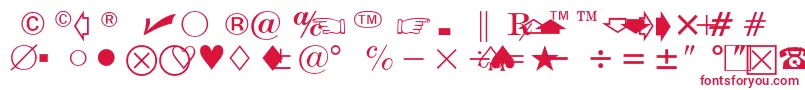 フォントUniversalNewsW.CommercialPi97 – 赤い文字