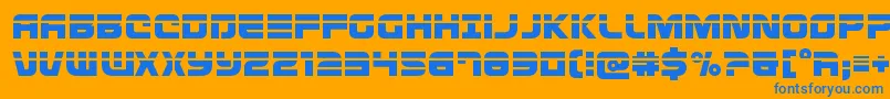 Defconzerolaser Font – Blue Fonts on Orange Background