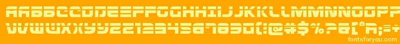 Defconzerolaser Font – Yellow Fonts on Orange Background