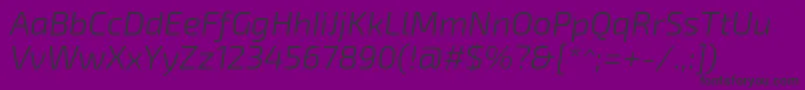 Czcionka Exo2Lightitalic – czarne czcionki na fioletowym tle