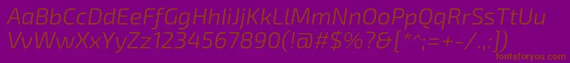 Exo2Lightitalic Font – Brown Fonts on Purple Background