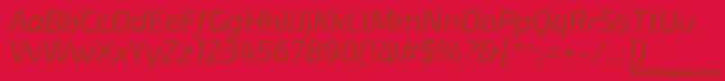 フォントExo2Lightitalic – 赤い背景に茶色の文字
