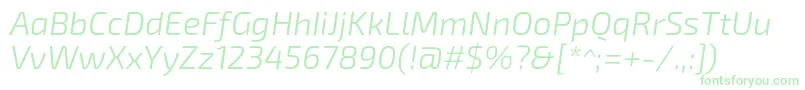 Exo2Lightitalic Font – Green Fonts on White Background